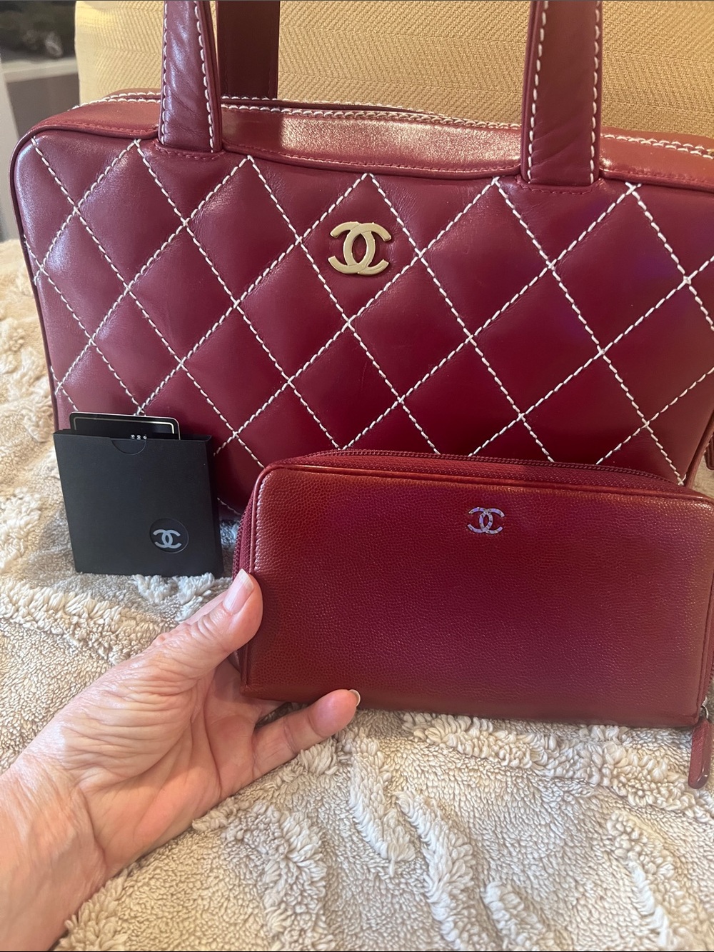 🌹NWT RARE CHANEL WILD STITCH HANDBAG & MATCHING WALLET - Picture 4 of 16